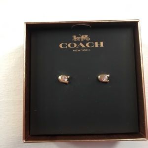 Coach logo earrings, brand new!